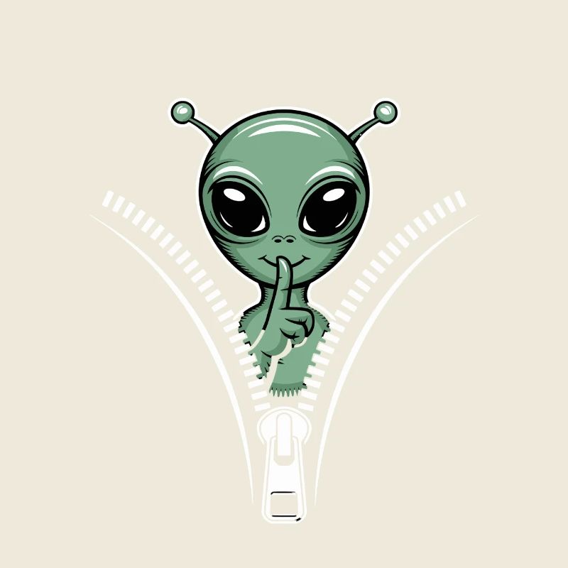 Drôle d’extraterrestre avec conception de fermeture éclair
