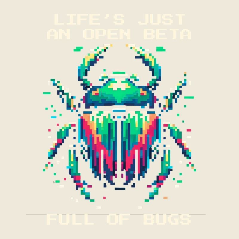 Bug Leben Beta Bugs Retro Pixel Art Humor Gaming