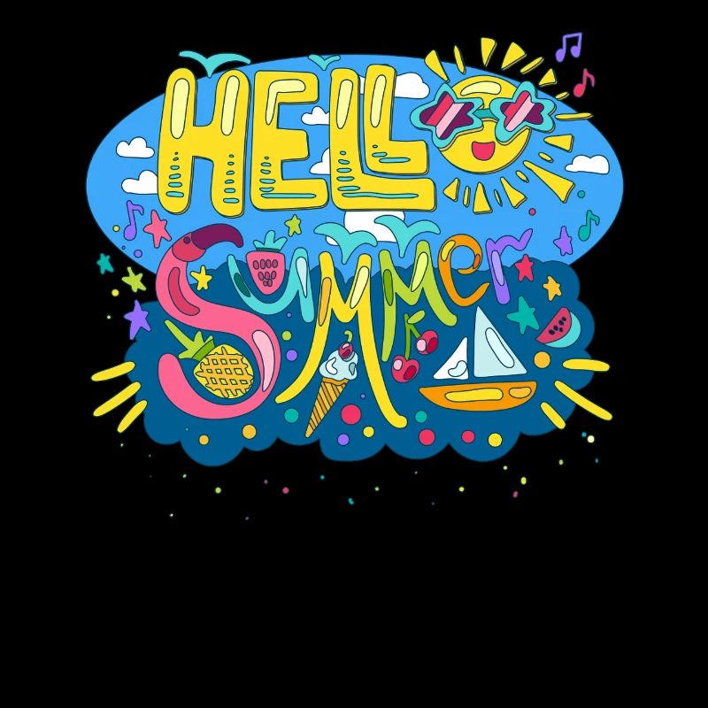 Hello Summer Fun Colorful Design