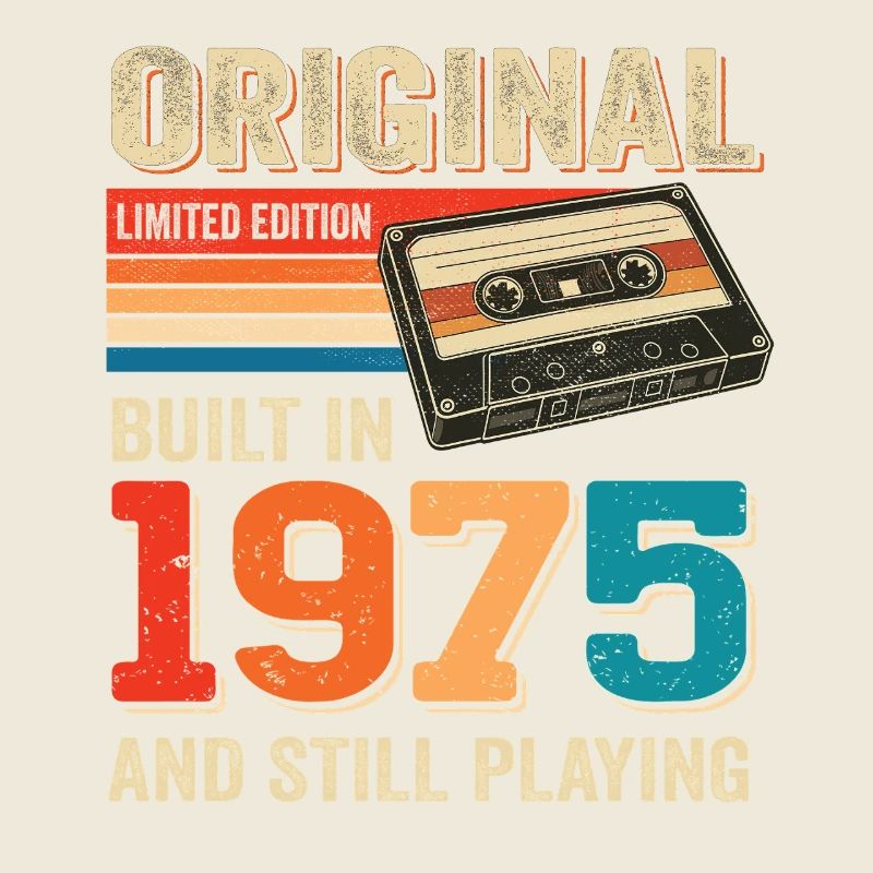 Original 1975 Rétro Cassette Design 50e anniversaire