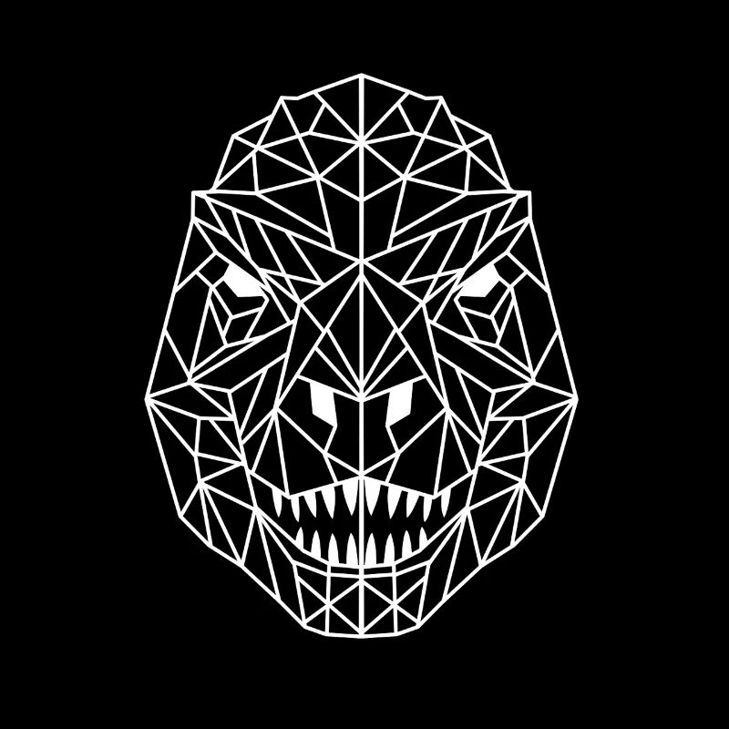 T-Rex Head Geometric Line Drawing