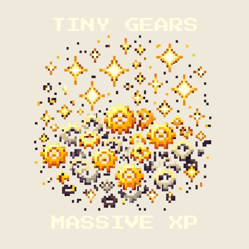 Tiny Gears XP Antrieb Feinmechanik Nerd Pixel