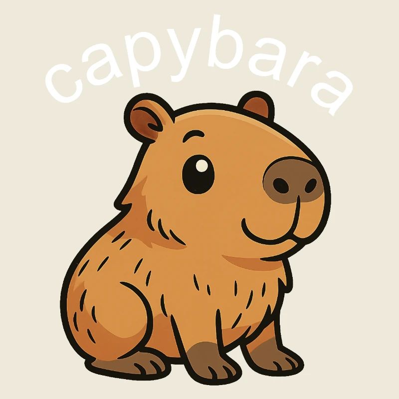 Mignon Dessin Animé Capybara, mignon et cool
