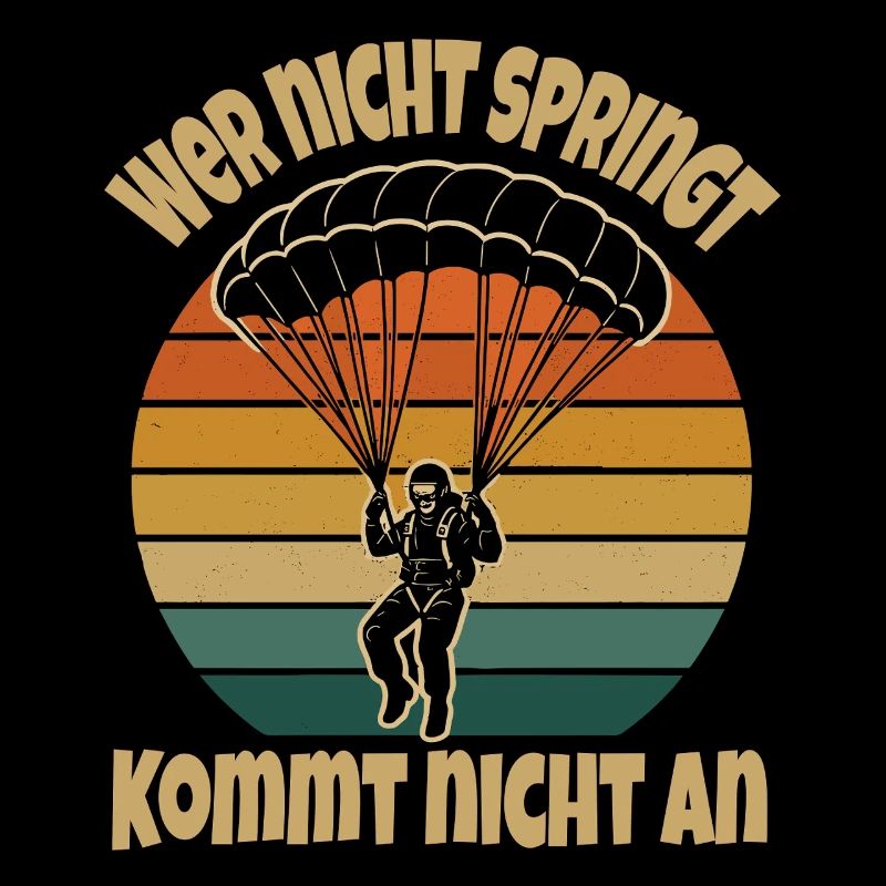 Fallschirmspringer Retro – Wer nicht springt