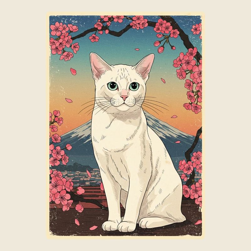 White Cat Cherry Blossom