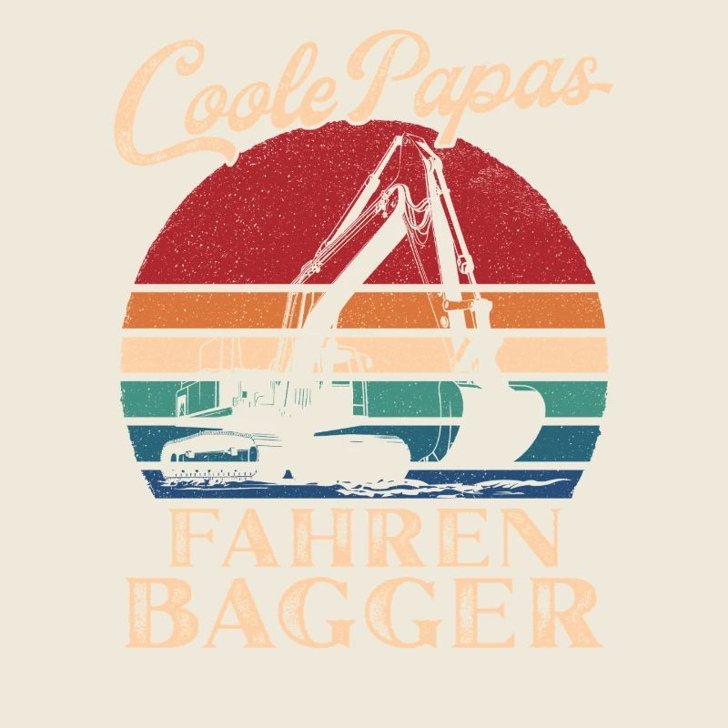 Coole Papas fahren Bagger Retro Vater Geschenk