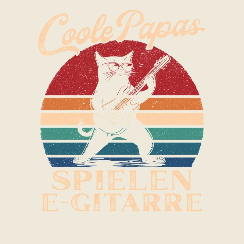 Coole Papas spielen E-Gitarre Retro Vater Geschenk