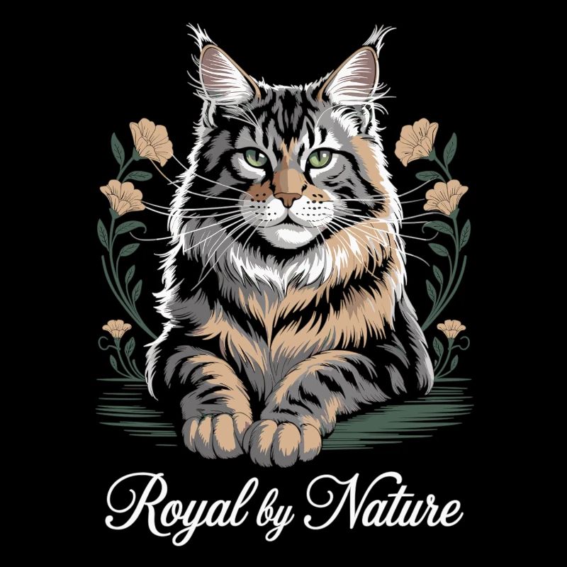 Royal Cat with Floral Frame
