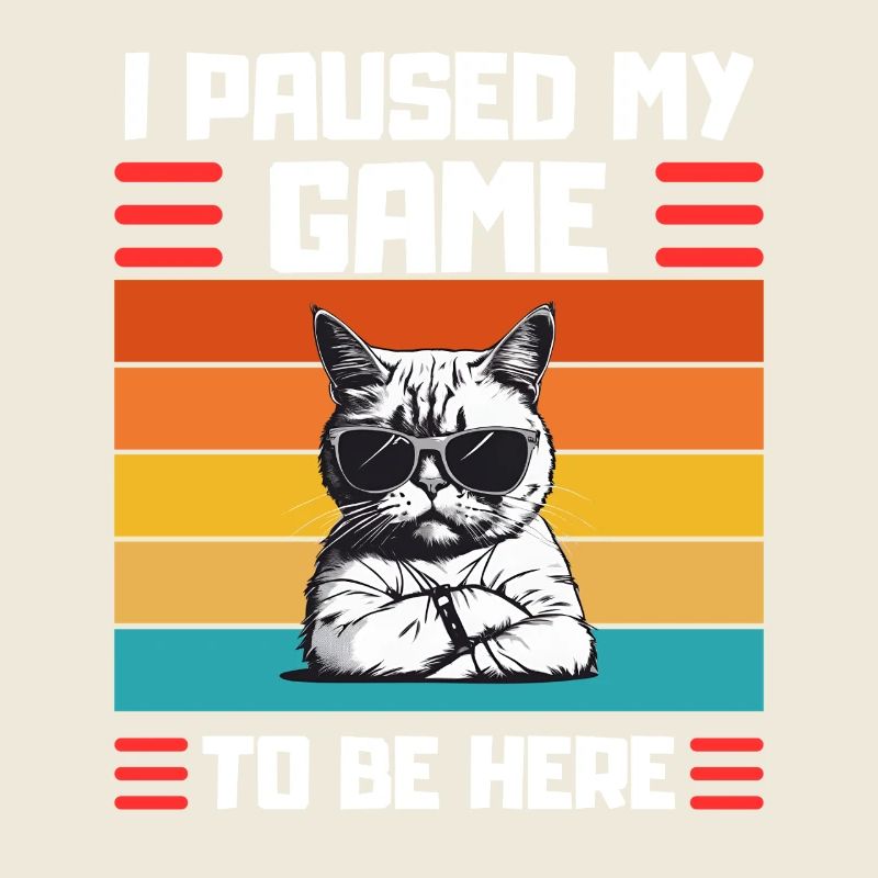 Zocker Katze Spruch Gaming Cat