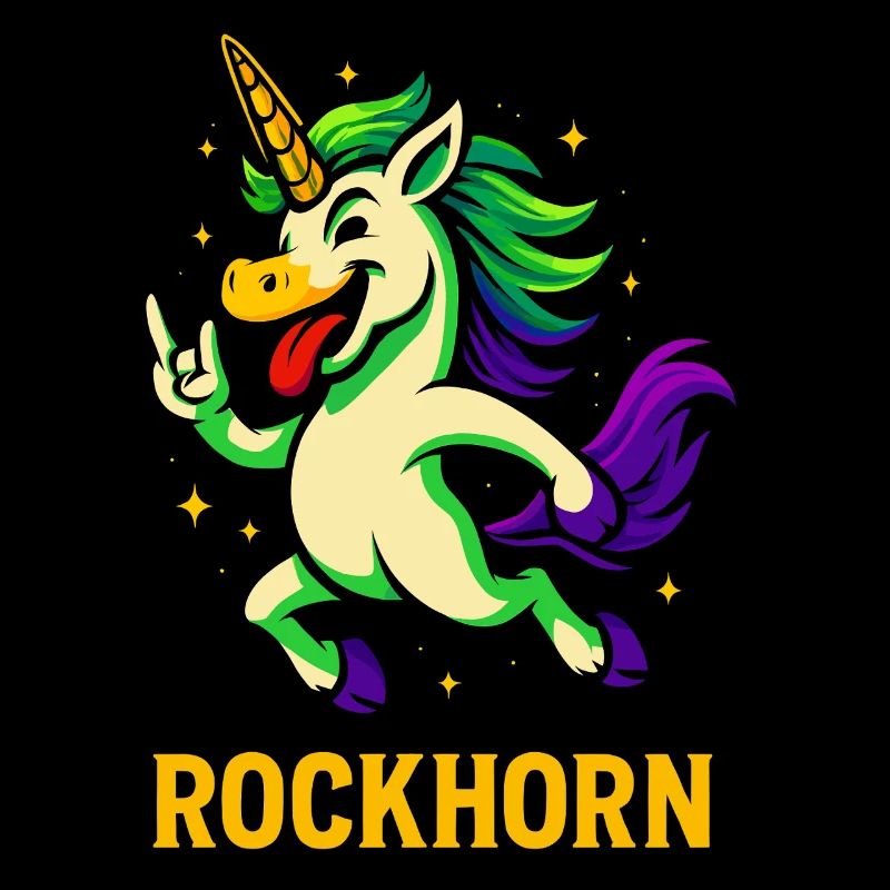 Rockhorn Einhorn Spruch Design Fabelwesen Kind
