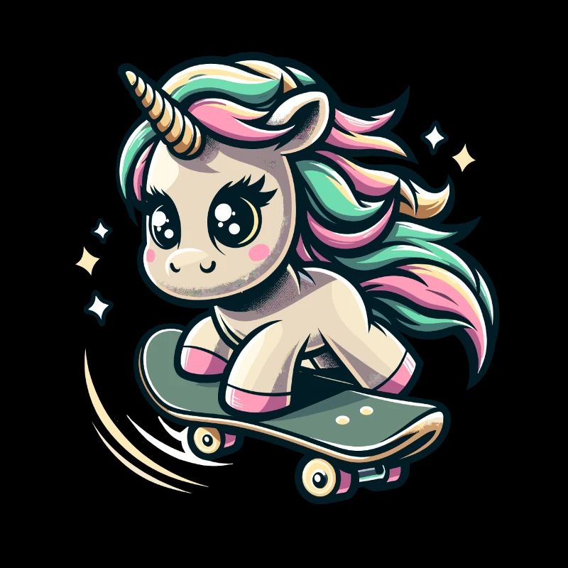 Einhorn Skateboard Geschenk Design
