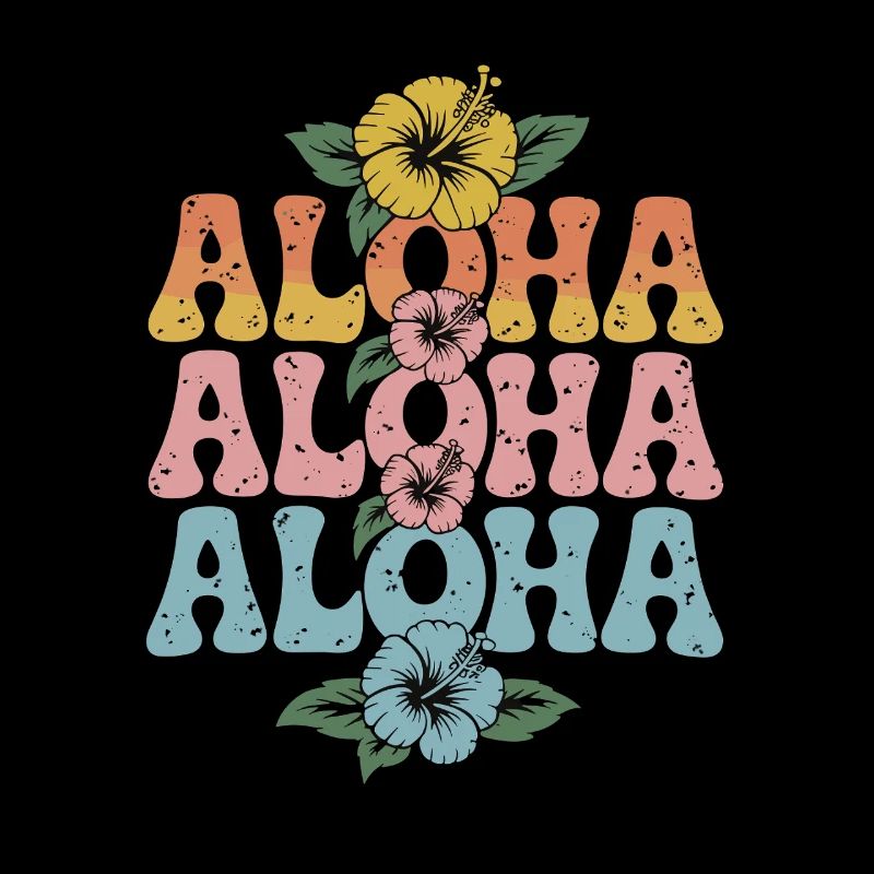 Aloha Fleurs tropicales Design rétro