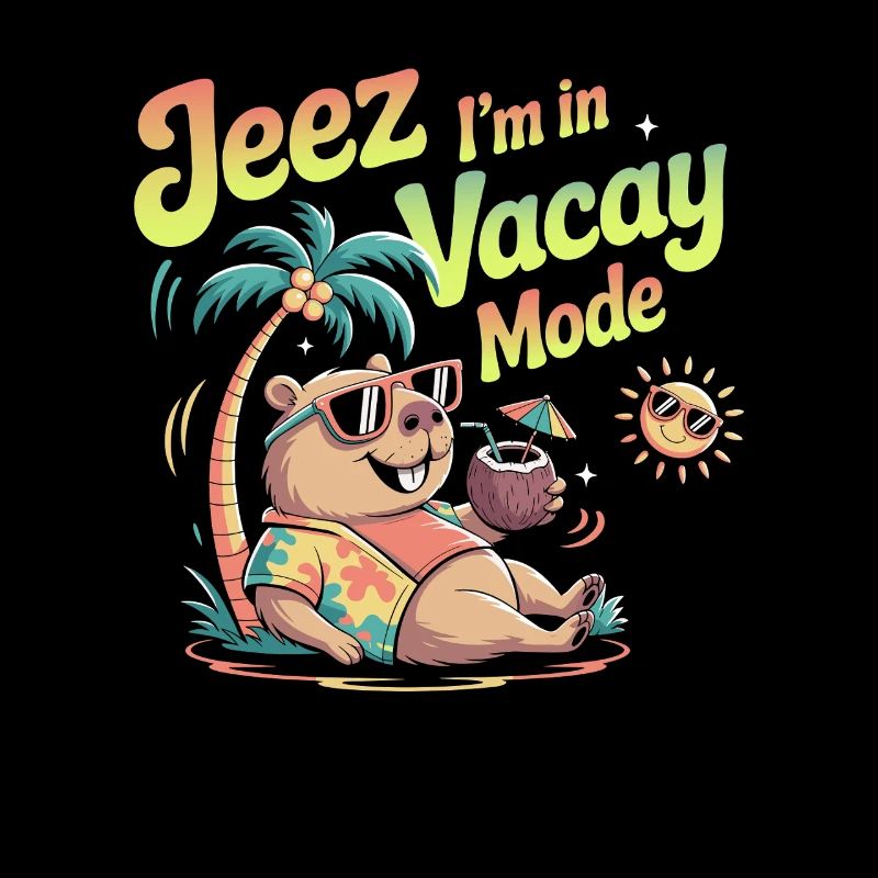 Jeez Vacay Mode Capybara