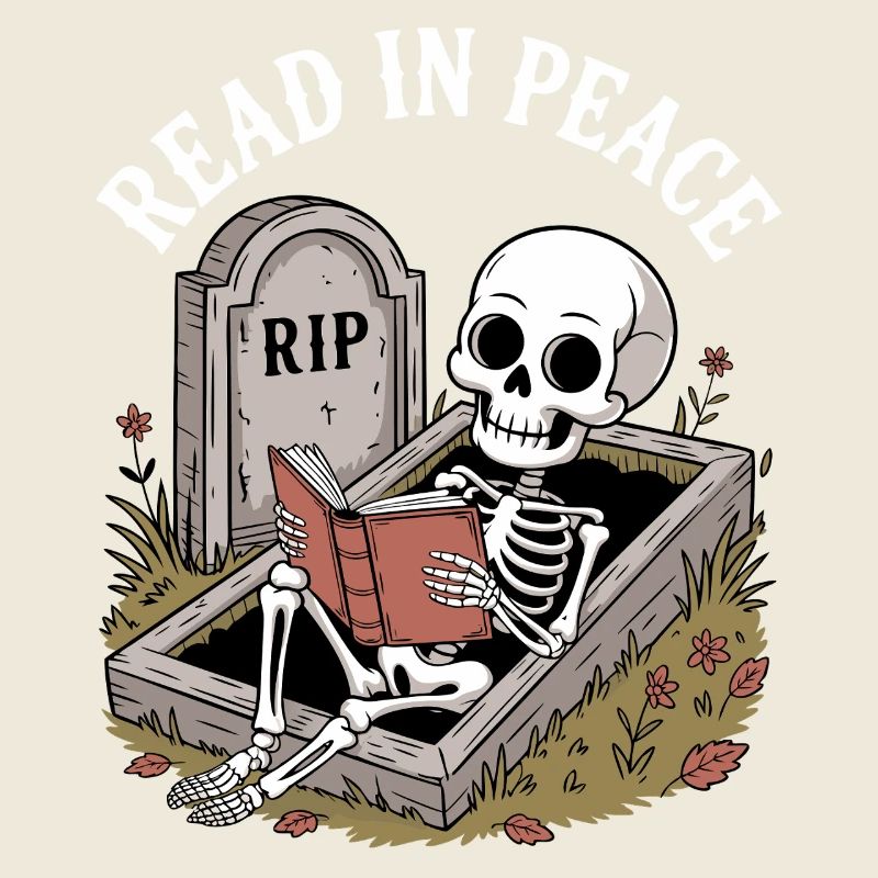 Read In Peace Skeleton Bücher Reading Funny Reader