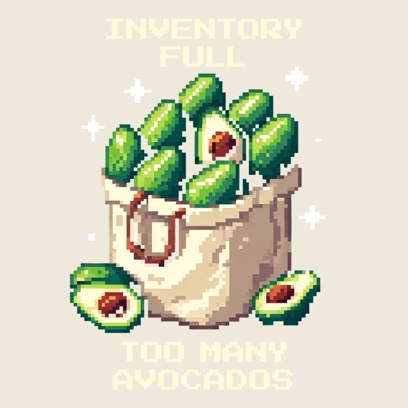 Inventory Full | Avocado Overload in pixel style