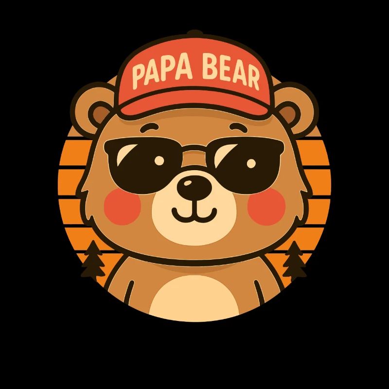 Papa Bear Knuddeliger Bären-Daddy Retro