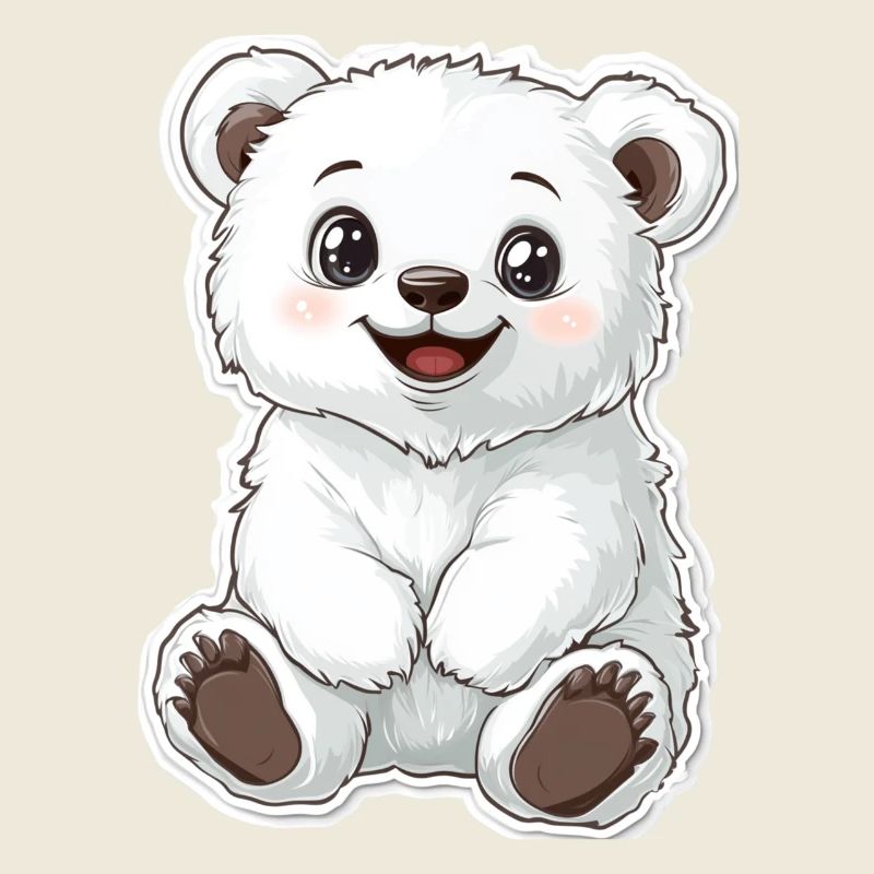 Polar Bear Illustration – Arctic Animal Motif