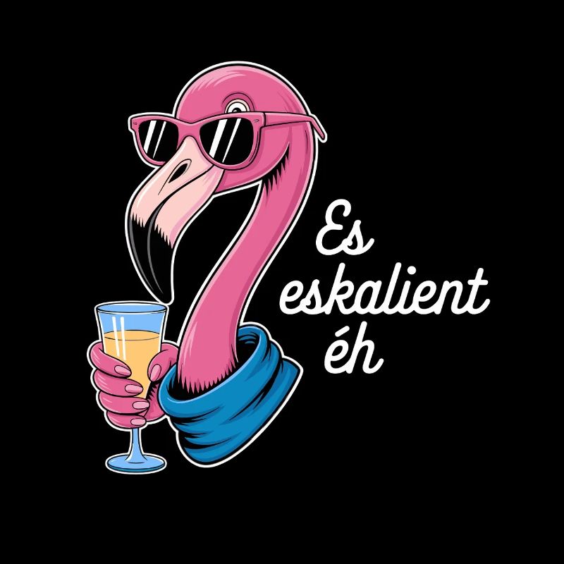 Es Eskalient Éh Flamingo mit Sonnenbrille und