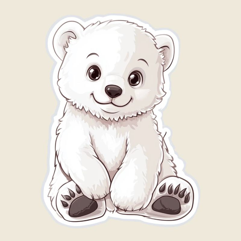 Polar Bear Illustration – Arctic Animal Motif