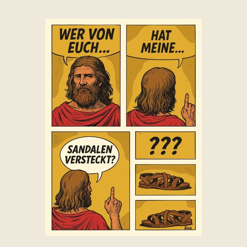 Le comique Jésus cherche des sandales
