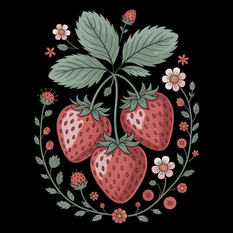 Fraises gaies avec décoration florale