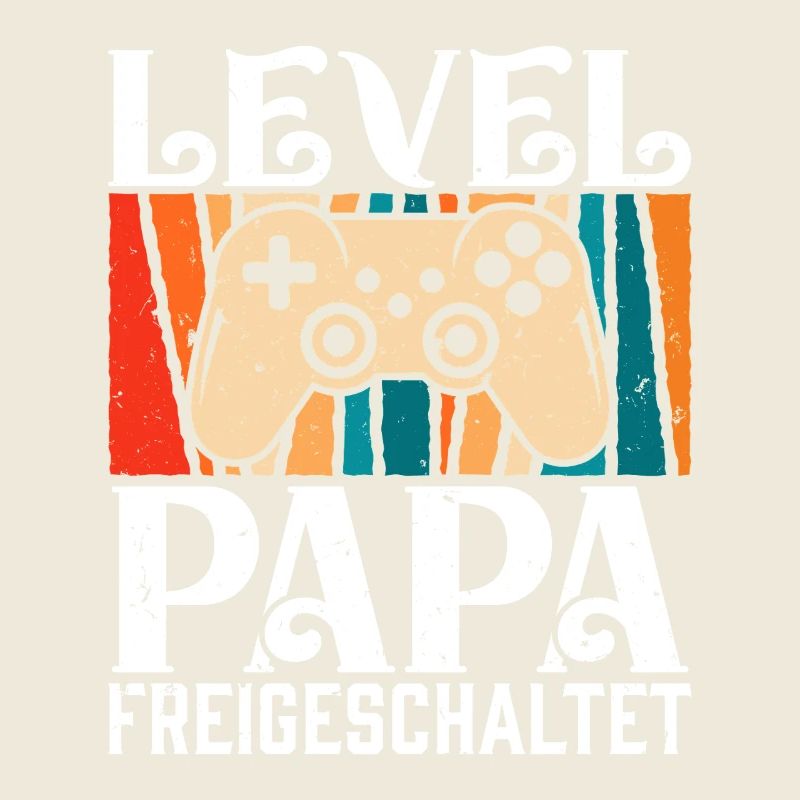 Zocker Papa LEVEL PAPA FREIGESCHALTET Retro Lustig
