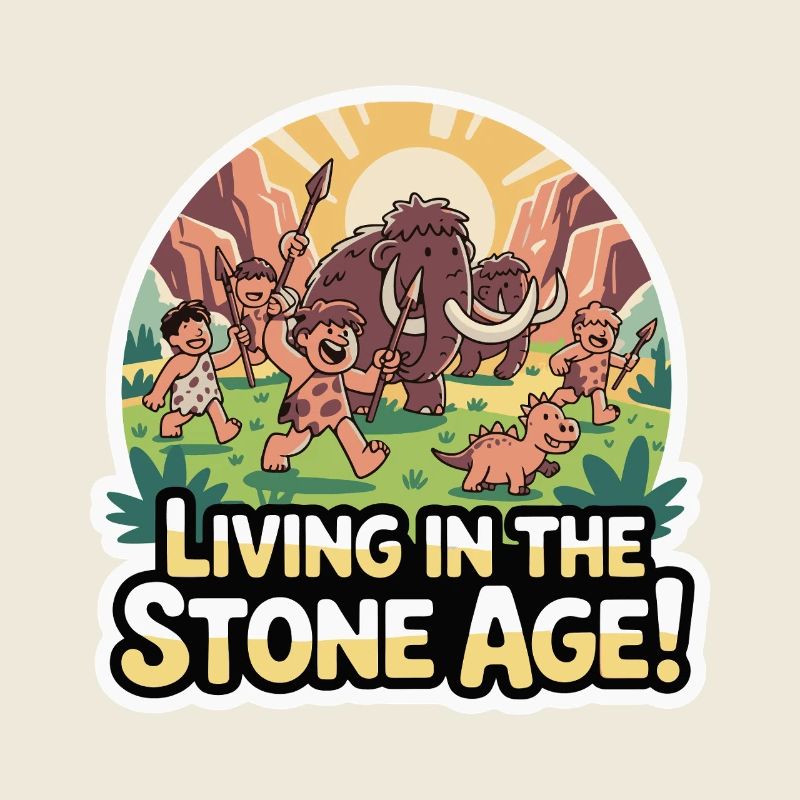 HÖHLENMENSCHEN, DIE IN DER STEINZEIT LEBEN