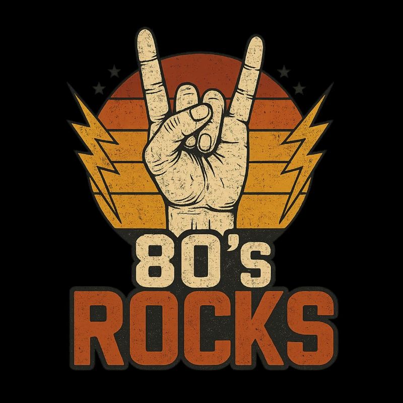 Rock 80s – Vintage Hand and Lightning