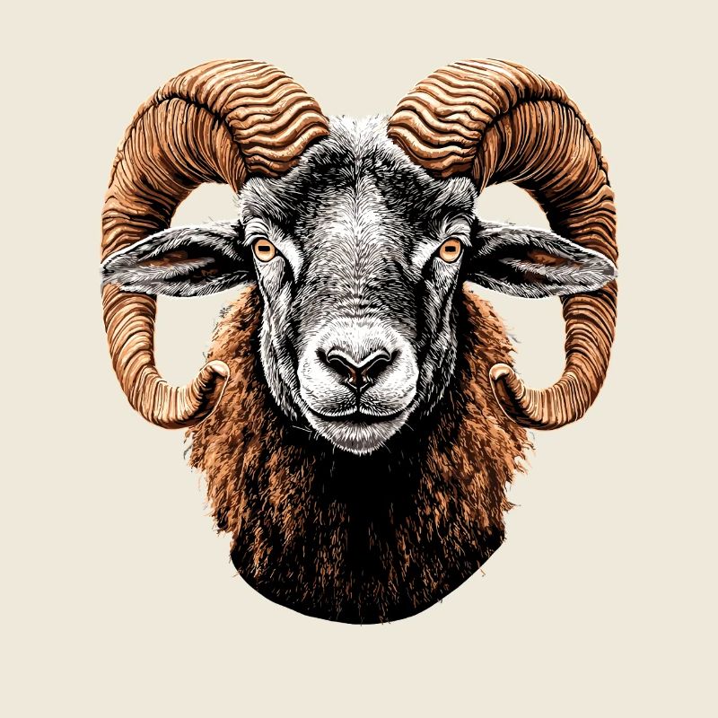 Widder Mufflon Aries Wilde Schafe Männliches Schaf