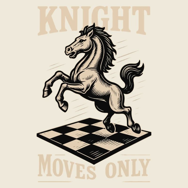 Knight Moves Only Chess Player Board Game