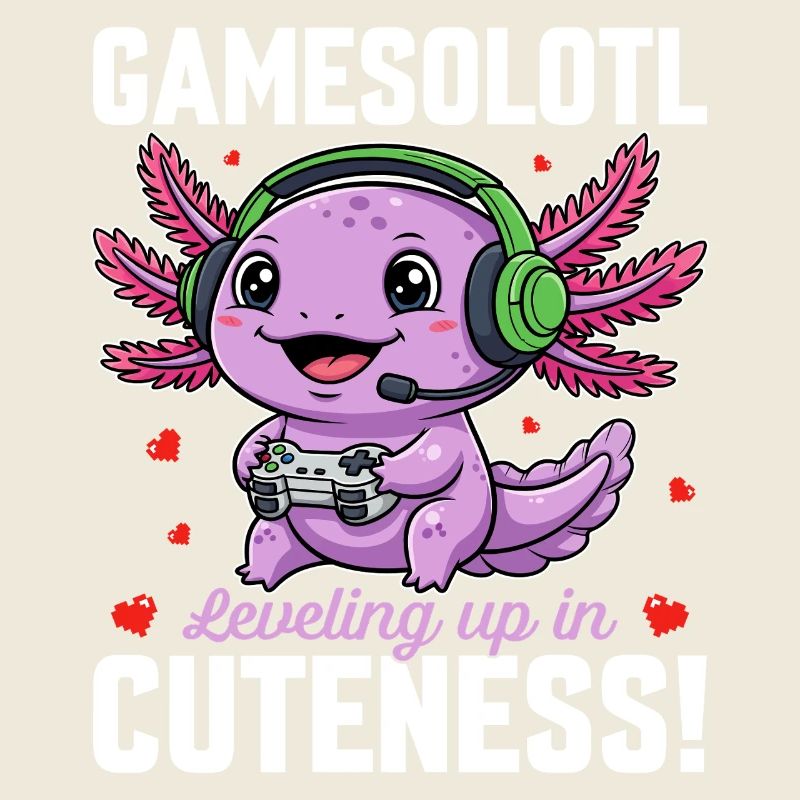 Gaming Axolotl Aufstieg in Niedlichkeit Gamesolotl