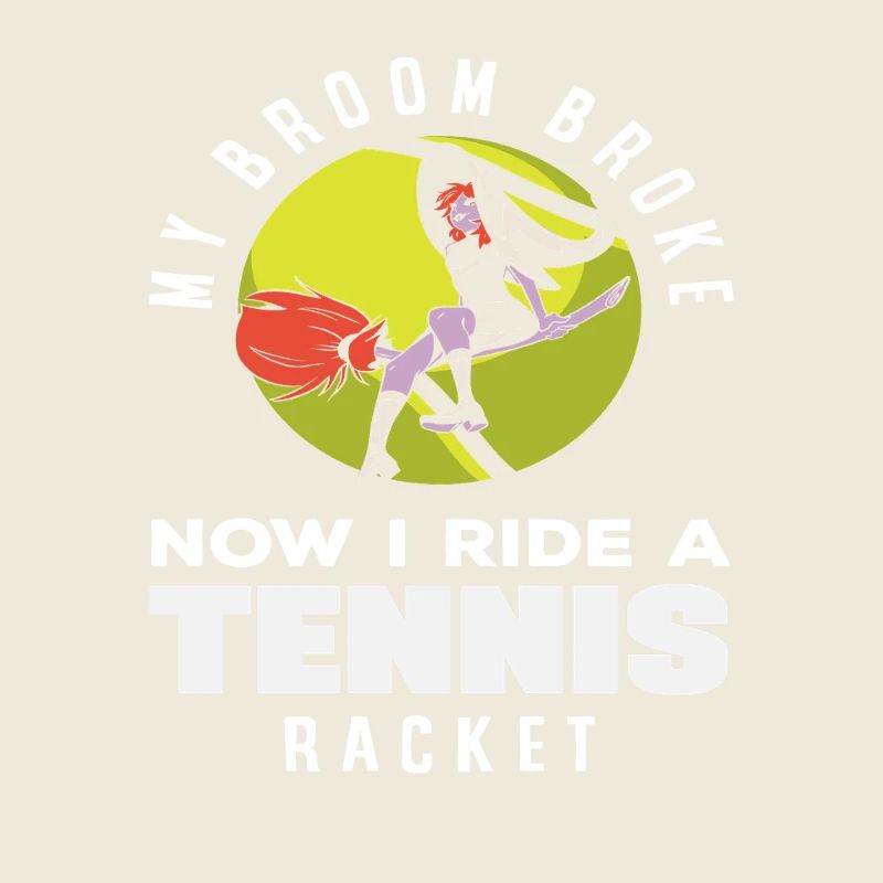 Tennis Player Witch With Tennis Racket