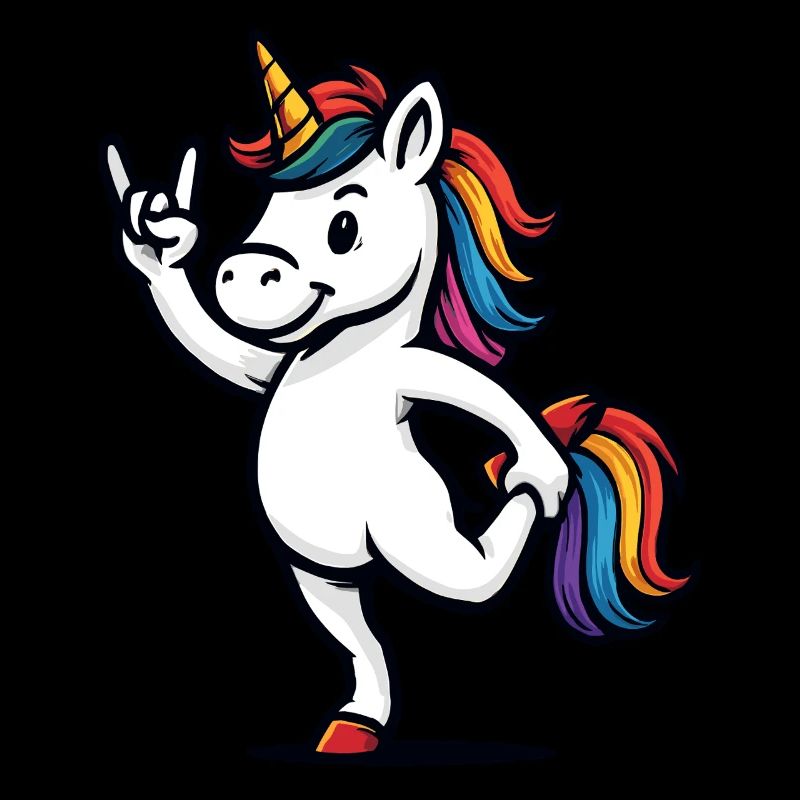 Einhorn Rockhorn Sprüche Fun Design