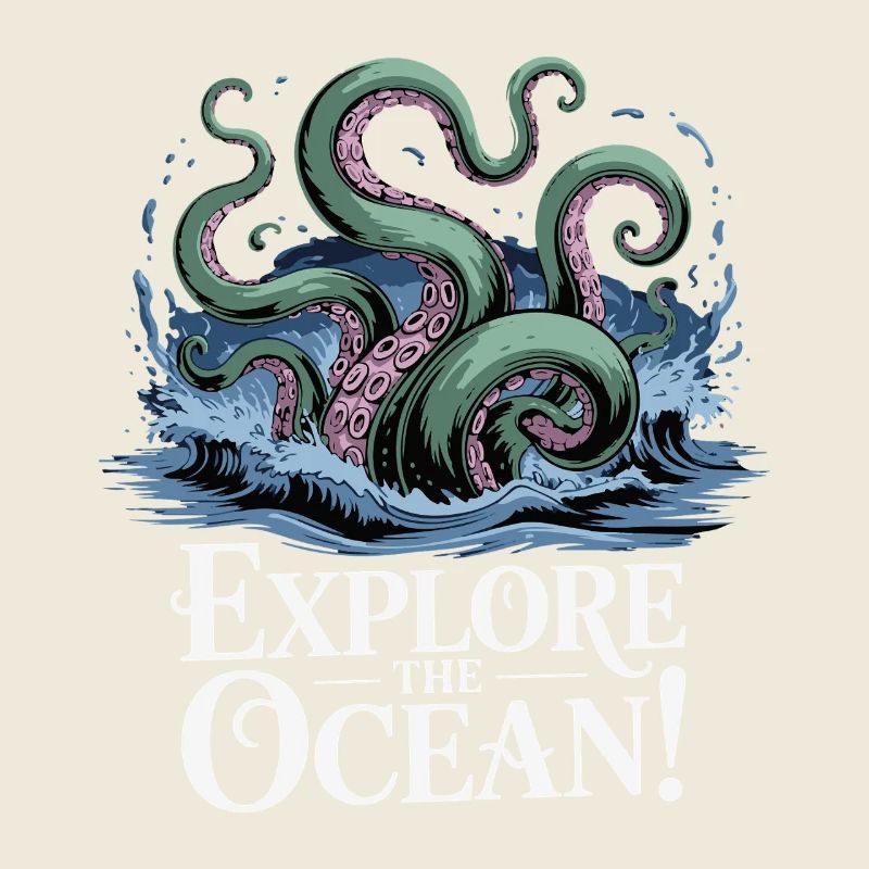 Conception d’aventure de pieuvre océanique