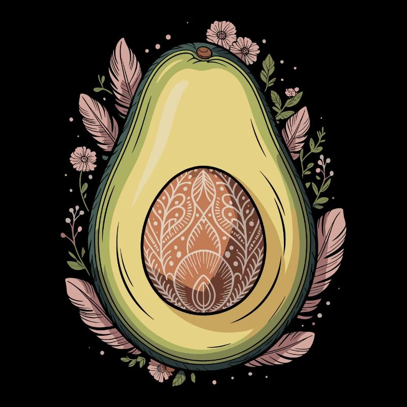 Avocat Fruit Boho Floral Mandala