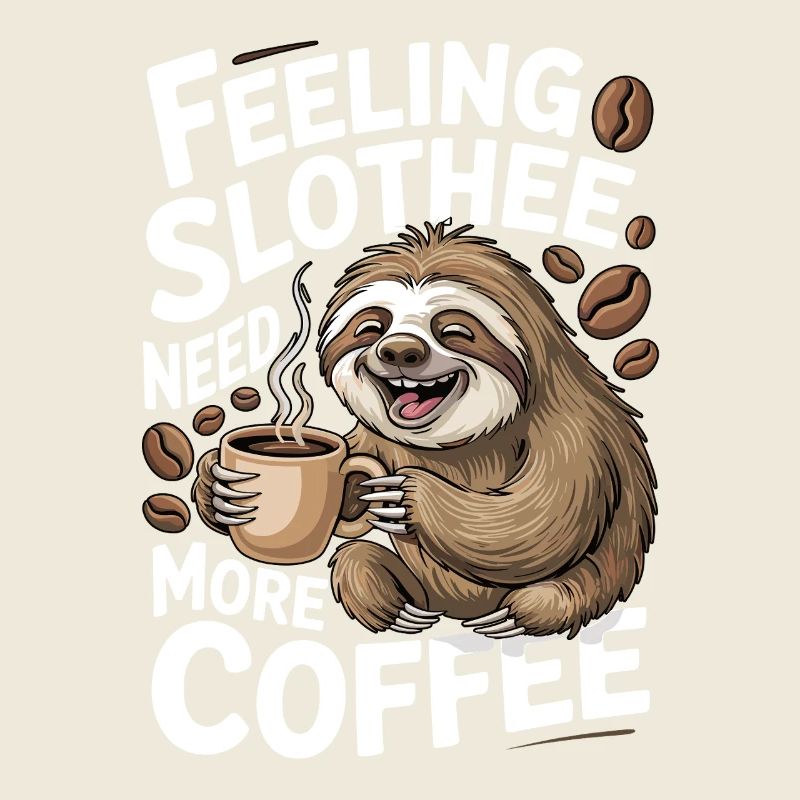Lustiges Faultier Kaffee Design