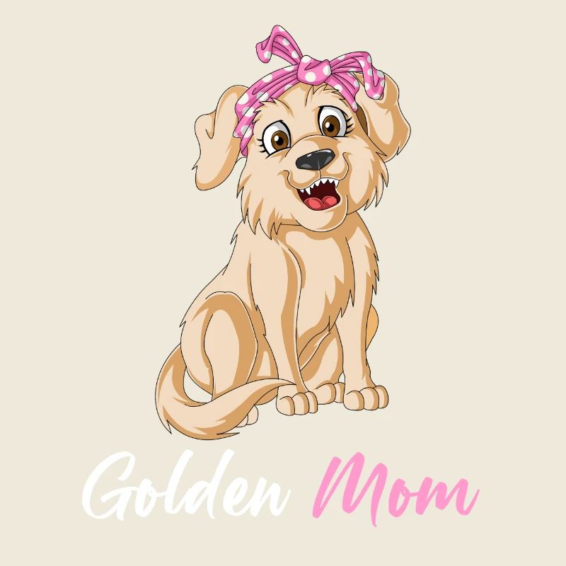 Conception graphique ludique de maman Golden Retriever