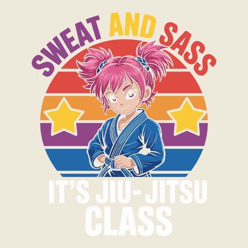Conception de motivation de Jiu-Jitsu avec un personnage d’anime