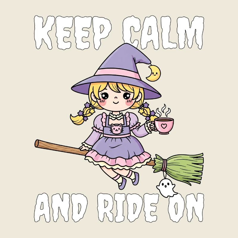 KEEP CALM AND RIDE ON - WITCH HALLOWEEN