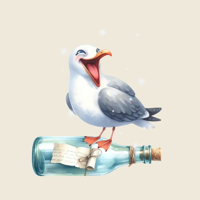 maritim Möwe Flaschenpost Möwen
