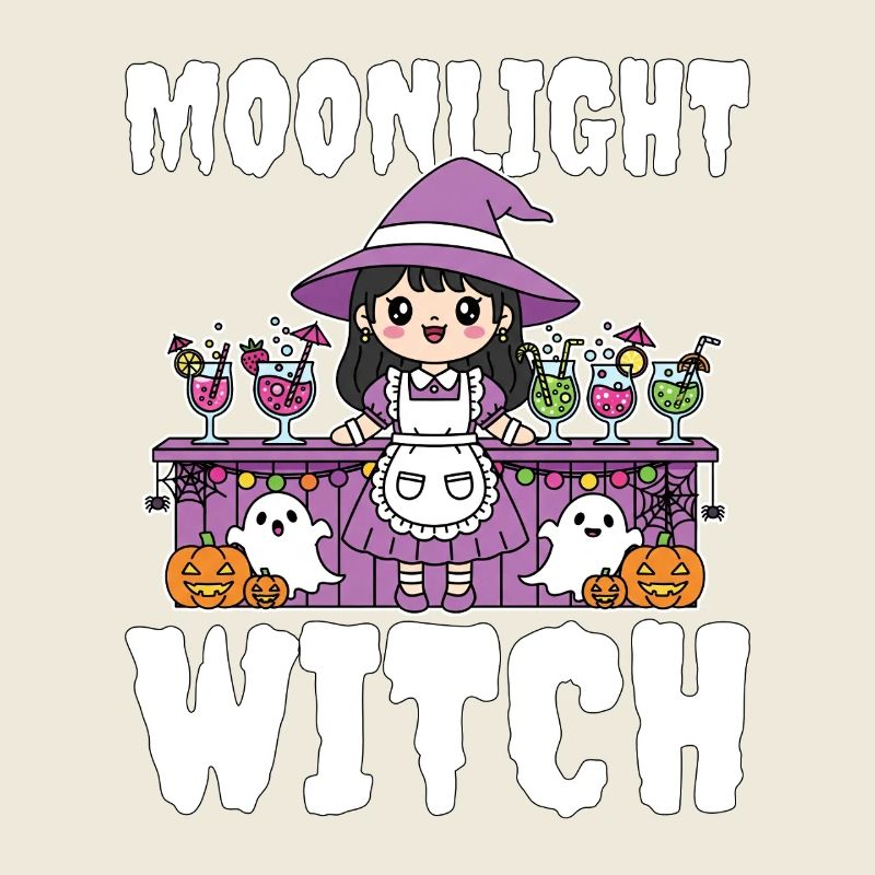 SORCIÈRE AU CLAIR DE LUNE - SORCIÈRE HALLOWEEN