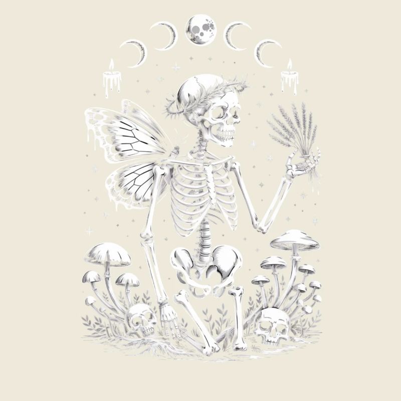 Gothic Skelett Fee mit Mondphasen