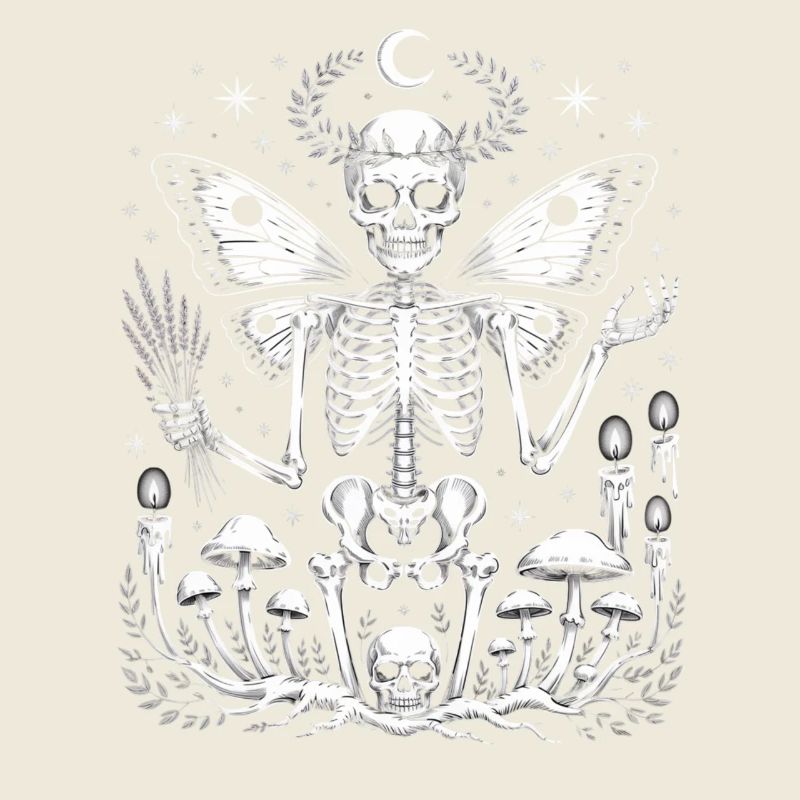 Gothic Skelett Fee mit Mondphasen
