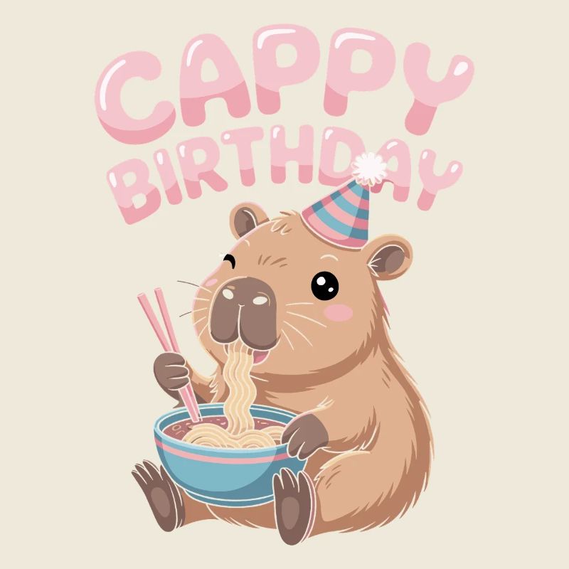  CAPPY BIRTHDAY Capy Geburtstag Capybara Ramen