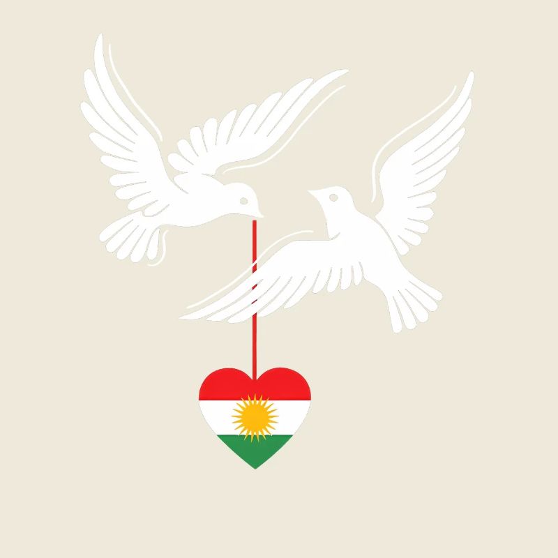 Kurdes du Kurdistan avec drapeau kurde