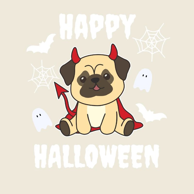 Mops Happy Halloween Teufel