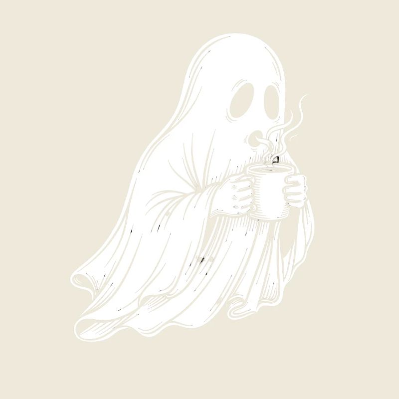 Geist mit Kaffeetasse Illustration