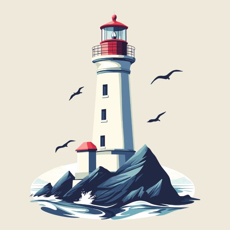 Phare sur la côte rocheuse