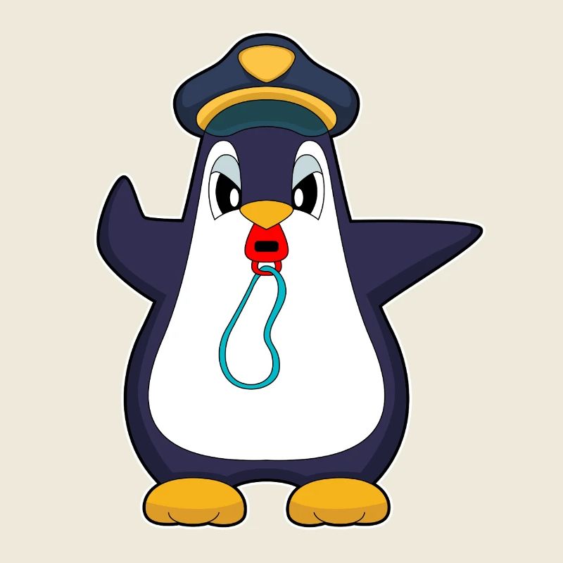 Pinguin Polizist Trillerpfeife Polizei