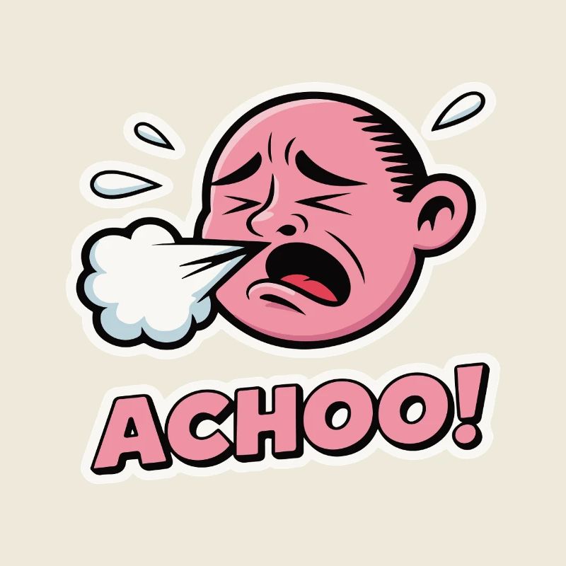 Vintage Comic Éternuement Expression Design